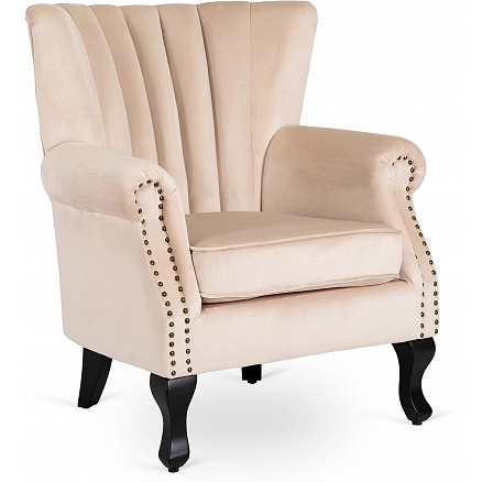 Fotel MALLO Beżowy Welurowy