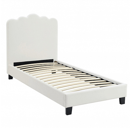 Łóżko 90x200 CRATER Kremowe Welurowe