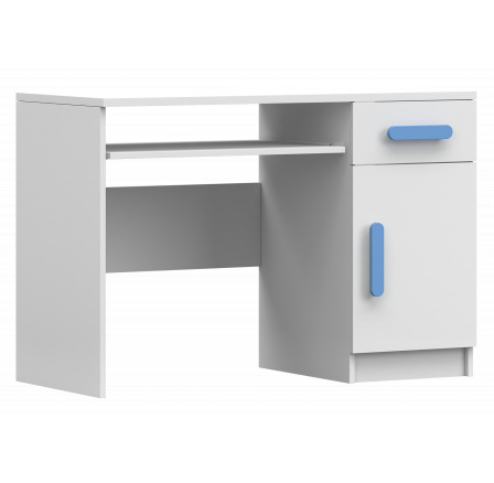 SMYK I - 08 íróasztal, Fehér Matt/Kék