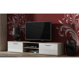 TV komód SOHO 180, Sonoma tölgy/fehér fényes