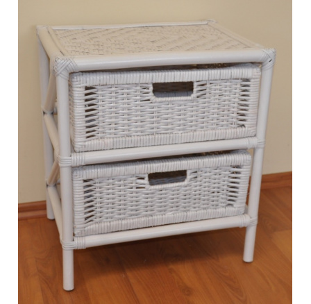 Ratanová komoda 2 zásuvky ratan bílá typ II FL
