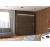 Tolóajtós szekrény LED világítással LINCOLN 180 Choco+Choco