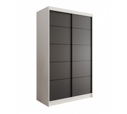 LIZI 120 ruhásszekrény, Fehér/Fekete