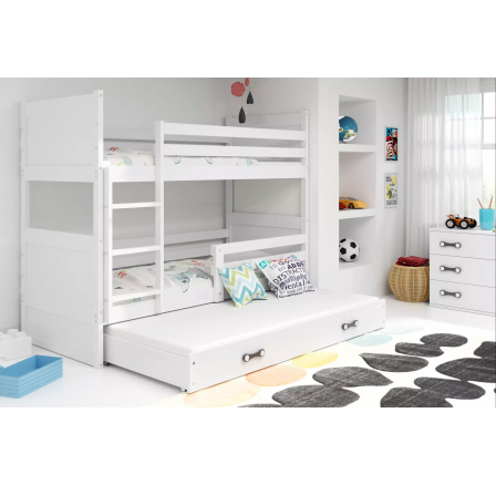 RICO 3 OSOBOWE RAMA BIAŁY WYPEŁNIENIA BIAŁY SZUFLADA BIAŁY BEZ MATERACY 90 X 200 KPL