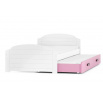 LILI PODWÓJNE RAMA BIAŁY SZUFLADA RÓŻOWY 90 X 200 KPL