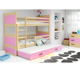 RICO 3 OSOBOWE RAMA SOSNA WYPEŁNIENIA RÓŻOWY SZUFLADA RÓŻOWY 90 X 200 KPL