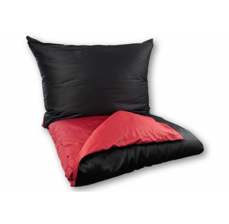 Francouzské povlečení Satén UNI DUO 220x200, 70x90cm černá/vínová