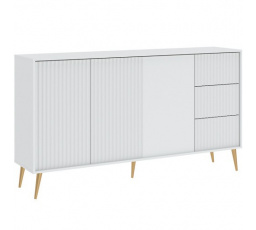BARCELONA 3D3S komód, Fehér/Arany