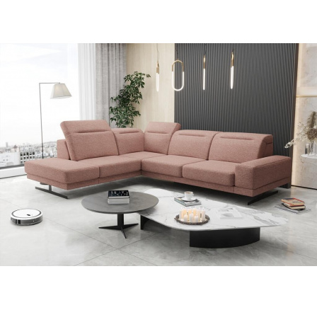 NAROŻNIK FIORE 265x220 CM - Odcienie różu , lewa