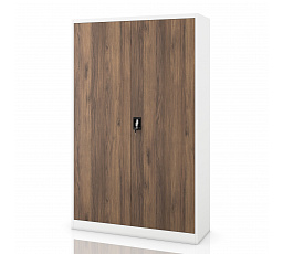Irodai fém iratszekrény fehér / dió: Eco Design JAN II, 1150 x 1850 x 400 mm