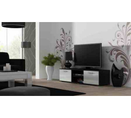 Tv komoda SOHO 140, černá/bílý lesk
