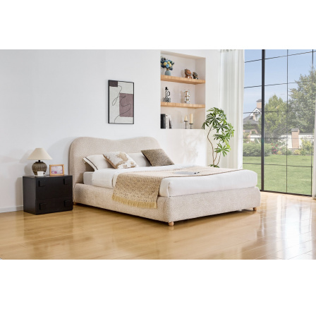 Kárpitozott ágy NAVIGO 160, Bézs