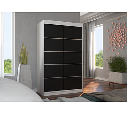 Tolóajtós szekrény BENISSO 120 Fehér+Fekete