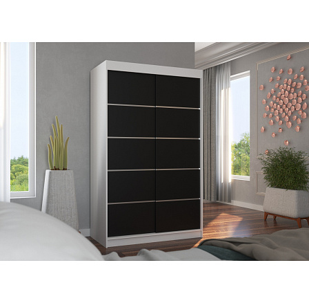 Tolóajtós szekrény BENISSO 120 Fehér+Fekete