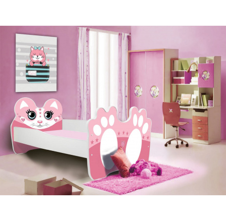 Ágy matraccal BEAR PINK 140x70 Rózsaszín