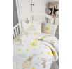 Bavlněné dětské povlečení do malé postýlky 90x135, 45x60 cm medvídek v oblacích zipový uzávěr