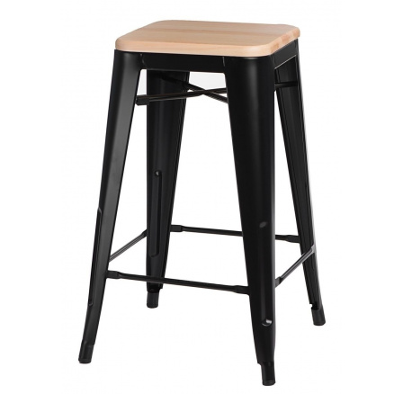 Paris Wood bárszék 65 cm fekete természetes fenyő