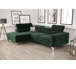 NAROŻNIK TOSCANIA MINI Z FUNKCJĄ SPANIA 170x250 CM - Odcienie zieleni , lewa