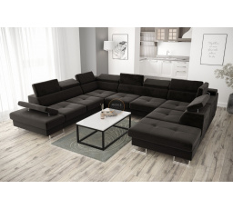 NAROŻNIK GALAXY MAX I Z FUNKCJĄ SPANIA 280x350x225 - Odcienie szarości , lewa