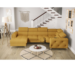 NAROŻNIK ORION MAX III RELAX Z FUNKCJĄ SPANIA 165x320x190 CM - Odcienie niebieskiego , prawa