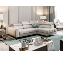 NAROŻNIK ROZKŁADANY PORTO MINI 170X255 CM - prawa , Odcienie szarości