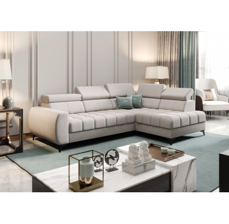 NAROŻNIK ROZKŁADANY PORTO MINI 170X255 CM - prawa , Odcienie szarości