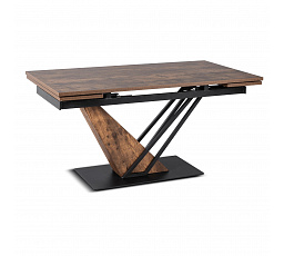 Stół REX Rozkładany 160-220 cm MDF Dąb Rustykalny/Czarny