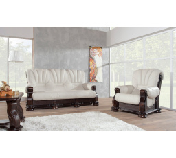 Kožená sedací souprava Ceylan 3R+1+1 bílá