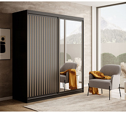 Tolóajtós szekrény Delia 180 Fekete+Artisan