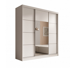 Keri 200 Gardróbszekrény Fehér+Ezüst