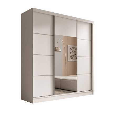 Keri 200 Gardróbszekrény Fehér+Ezüst