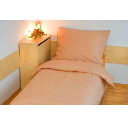 Prodloužené povlečení bavlna UNI 140x220, 70x90cm Meruňková zipový uzávěr