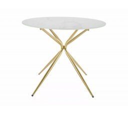 Étkezőasztal AZALIA, Fehér márvány hatás/Arany