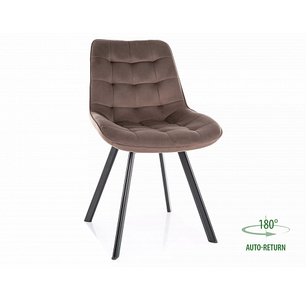 MONTI VELVET forgó étkezőszék, Cappuccino Bluvel 38/Fekete