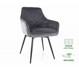 Forgószék SERVIO VELVET, Szürke Bluvel 14/Fekete