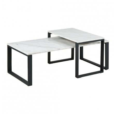 Katrine 2 darabos fehér dohányzóasztal készlet