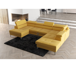 NAROŻNIK ROZKŁADANY TOSCANIA MAX II 170x350x220 - prawa , Odcienie żółtego