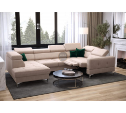 NAROŻNIK TOSCANIA MAX I RELAX Z FUNKCJĄ SPANIA170x350x185 CM - prawa , Odcienie różu