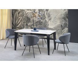 FELIX étkezőasztal, fehér márvány hatás/fekete