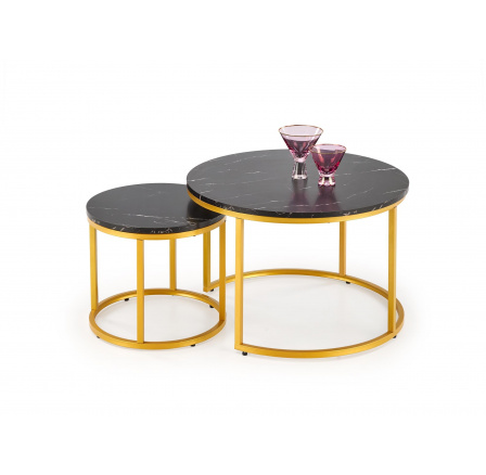 PAOLA pad 2 pad, fekete márvány / arany