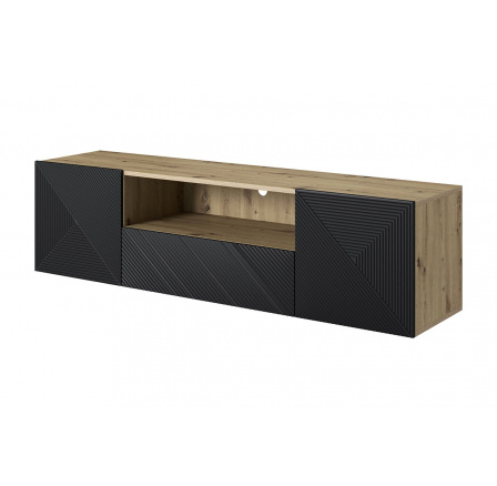 TV komoda Asha, dub artisan / černý mat
