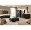 VESPER RTV 187 4D - czarny mdf / czarny mdf / złote uchwyty / cokół