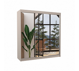 Tolóajtós szekrény tükörrel AUSTIN 200 Kashmir+Kashmir