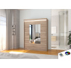 Tolóajtós szekrény tükörrel és LED világítással DORRIGO 150 Truffle+Truffle