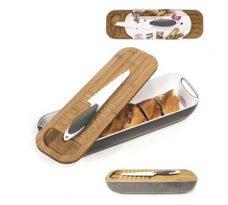 3 az 1-ben készlet: deszka, edény és kés szürke