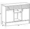 Komód 110x40x76cm, fém, fehér, AUK-E1420 WT