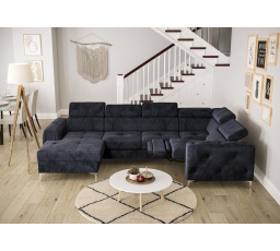 NAROŻNIK ORION MAX III RELAX Z FUNKCJĄ SPANIA 165x320x190 CM - Odcienie niebieskiego , prawa
