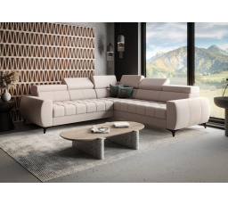 NAROŻNIK ROZKŁADANY PORTO MAX 255X255 CM - lewa , Odcienie beżu