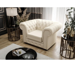 FOTEL MANCHESTER SKÓRA NATURALNA - Skóra ecru