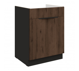 Dolní skřínka MONZA - 60 ZL 1S BB, Černá mat/Ořech